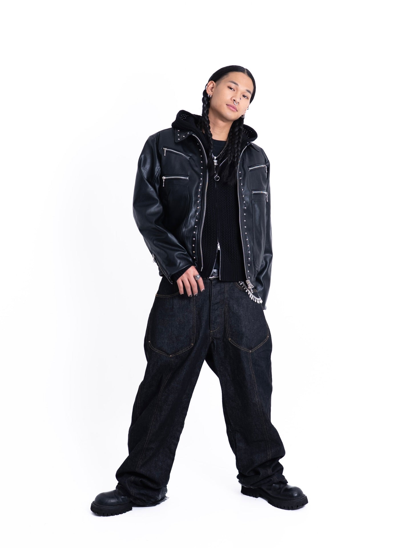 MUZINE TYPE-03 Studs Lether Jacket – MUZINE/無尽